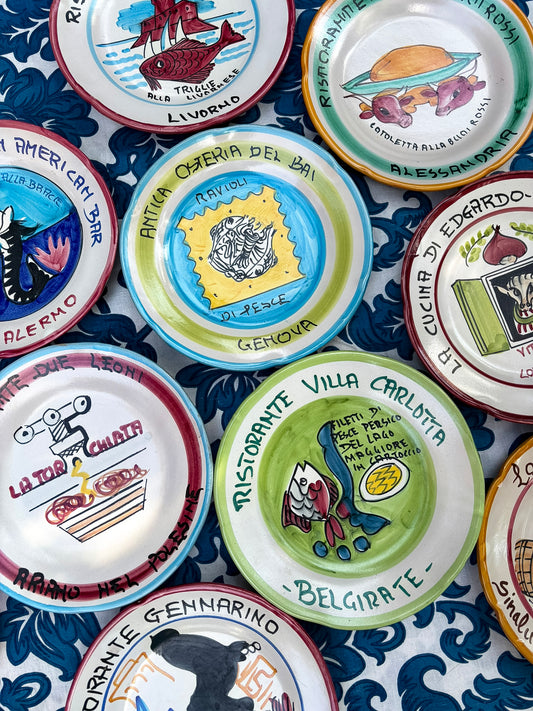 Vintage Italian Restaurant Plates – Authentic Buon Ricordo Ceramics from Vietri sul Mare