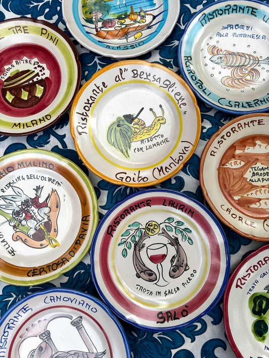 Vintage Italian Restaurant Plates – Authentic Buon Ricordo Ceramics from Vietri sul Mare