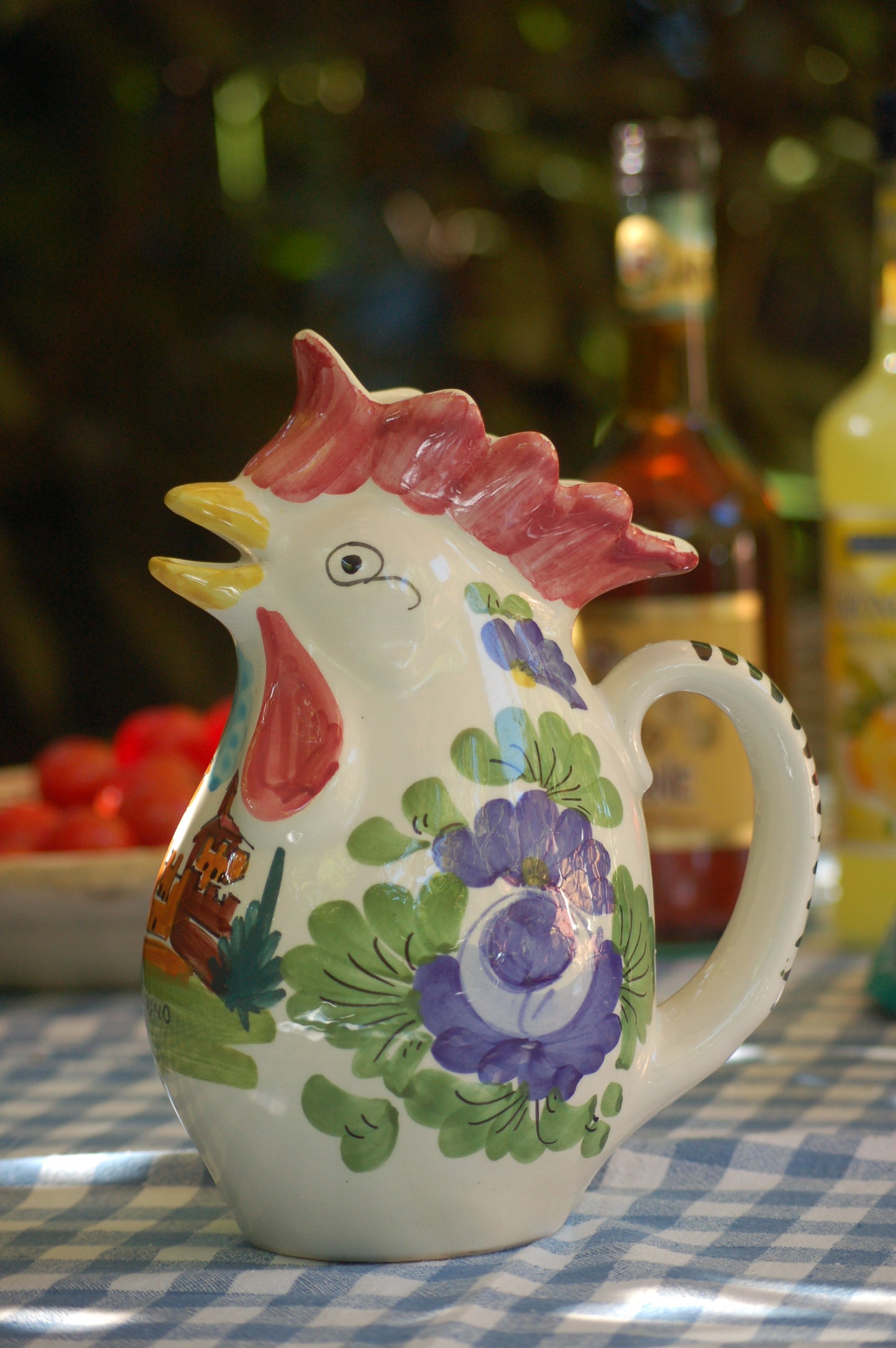 Vintage Rooster  Carafe from San Marino -Italy- Maiolica