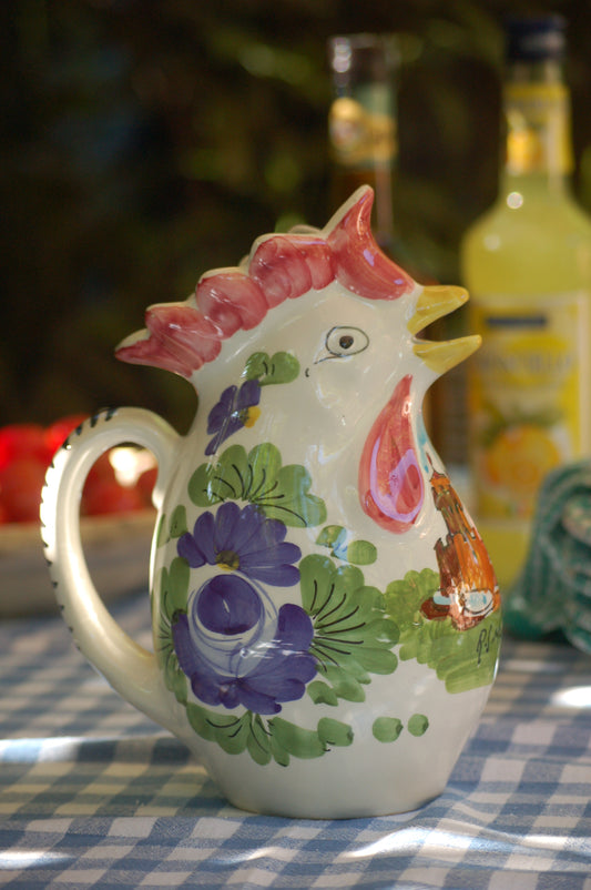 Vintage Rooster  Carafe from San Marino -Italy- Maiolica