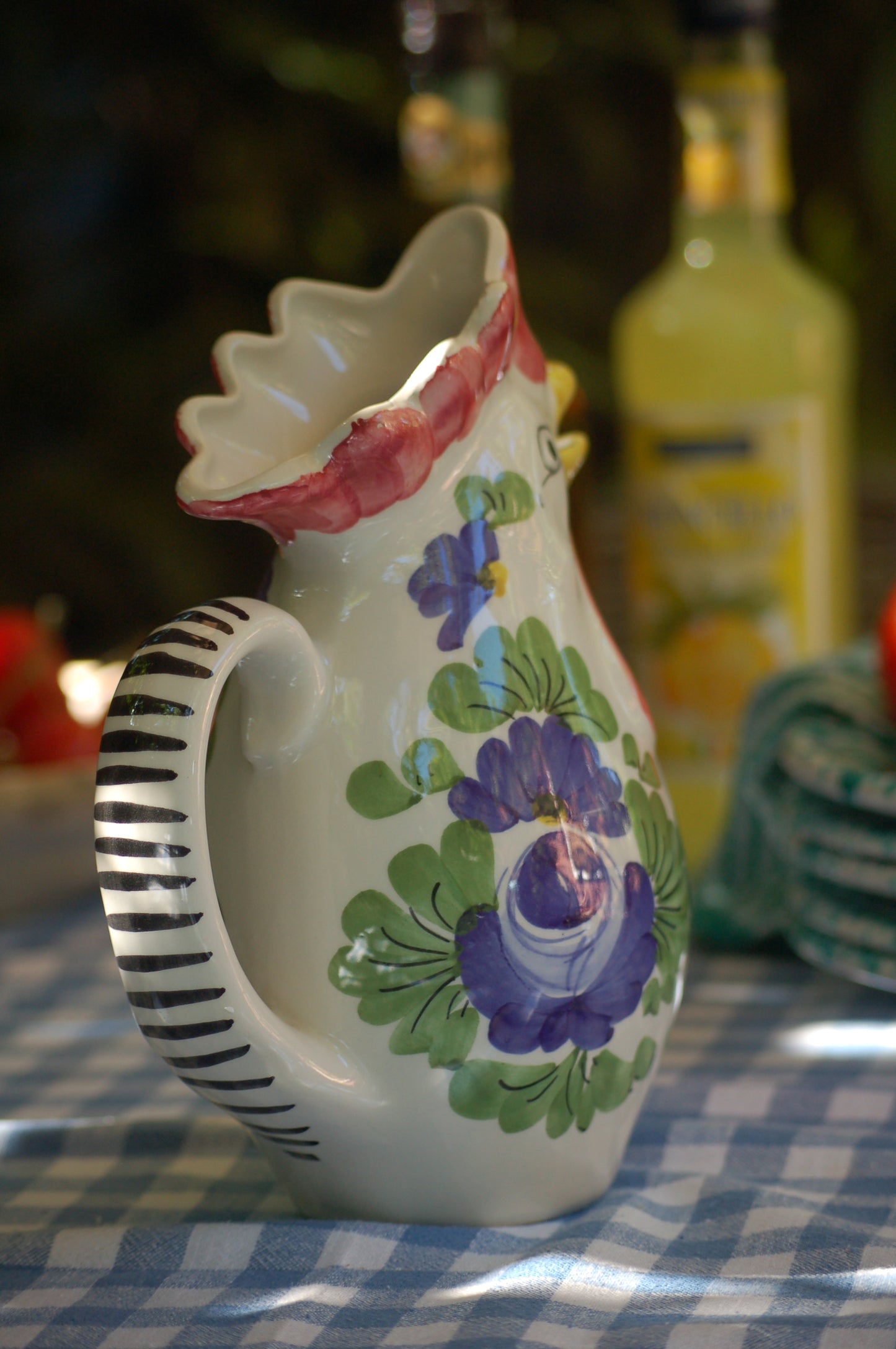 Vintage Rooster  Carafe from San Marino -Italy- Maiolica