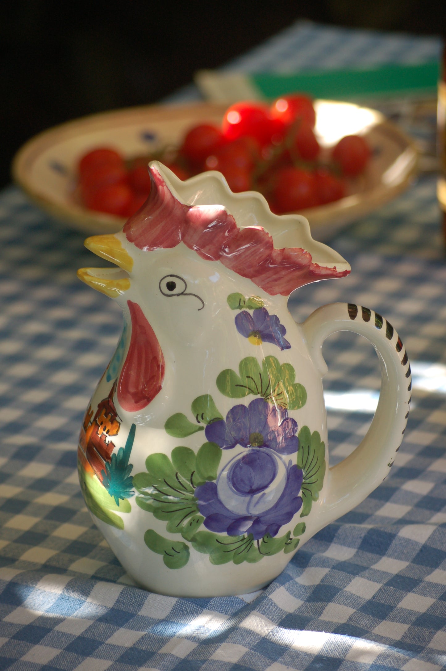 Vintage Rooster  Carafe from San Marino -Italy- Maiolica