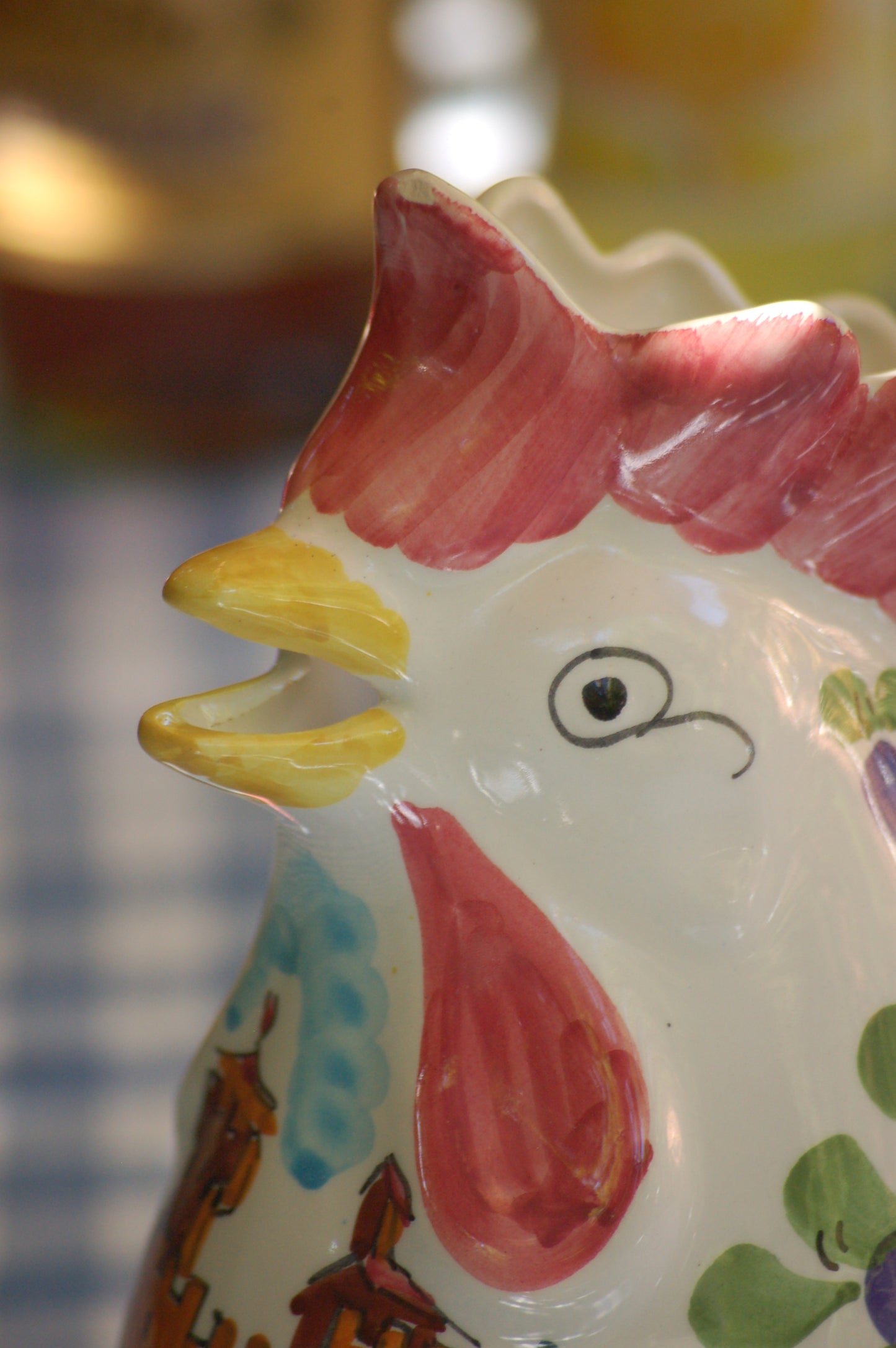 Vintage Rooster  Carafe from San Marino -Italy- Maiolica