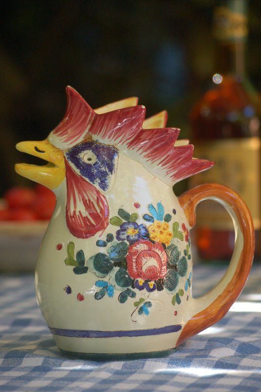 Vintage Rooster  Carafe from Sicily -Italy- Maiolica