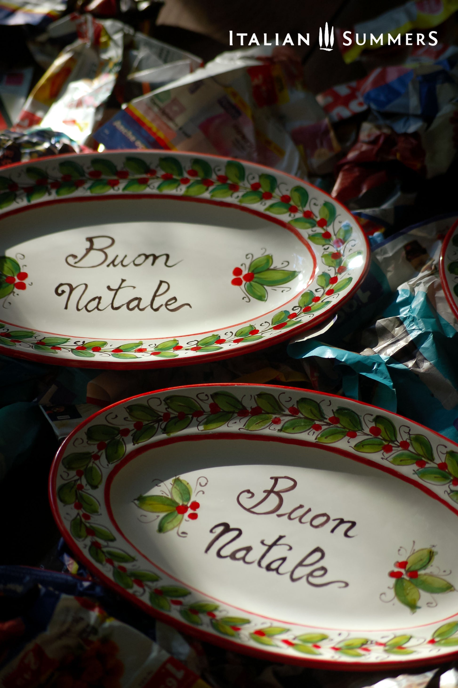 Hand-painted Italian Christmas plate - Buon Natale, Festive Xmas Decor by Italian Summers