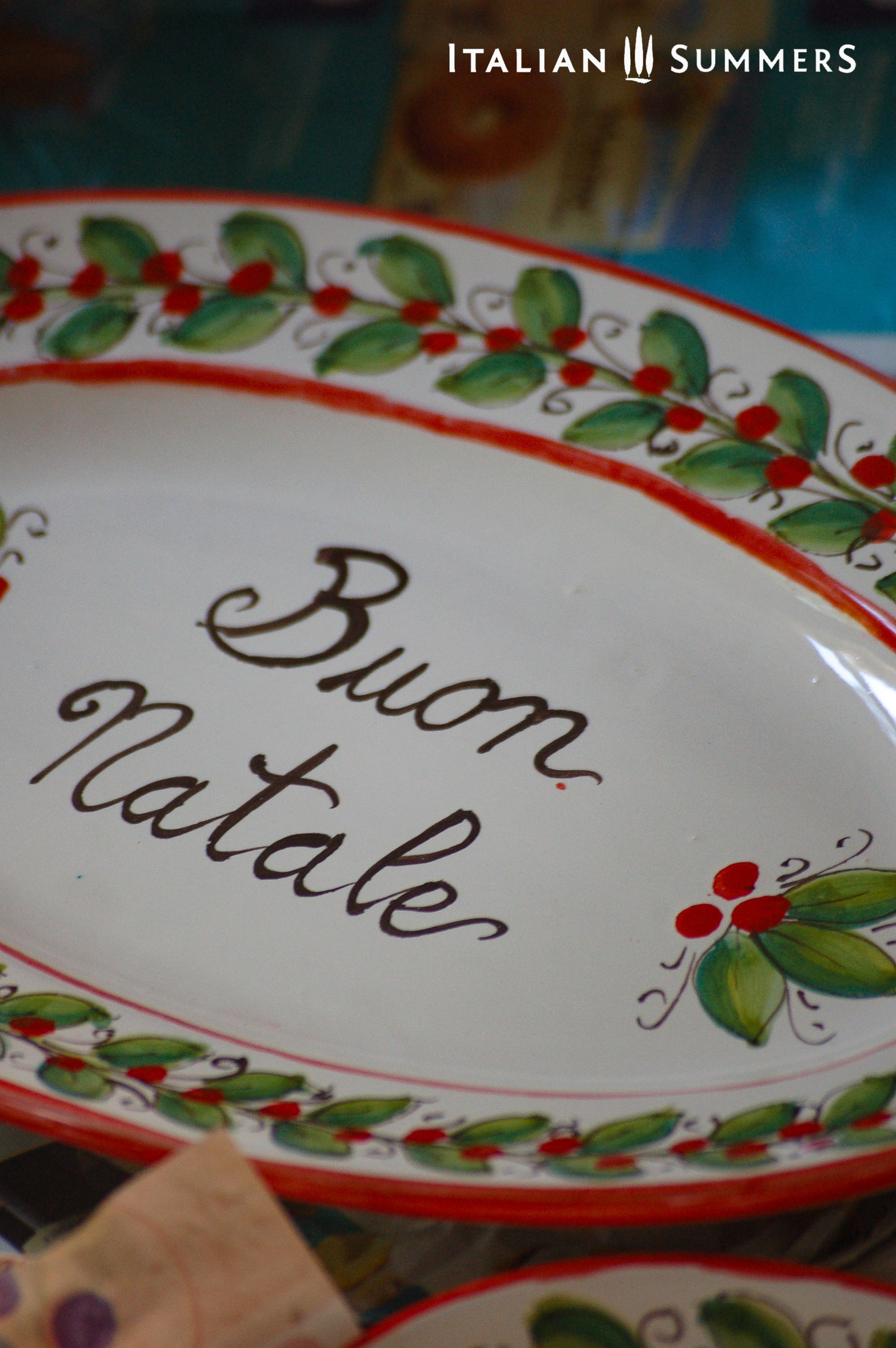 Hand-painted Italian Christmas plate - Buon Natale, Festive Xmas Decor by Italian Summers