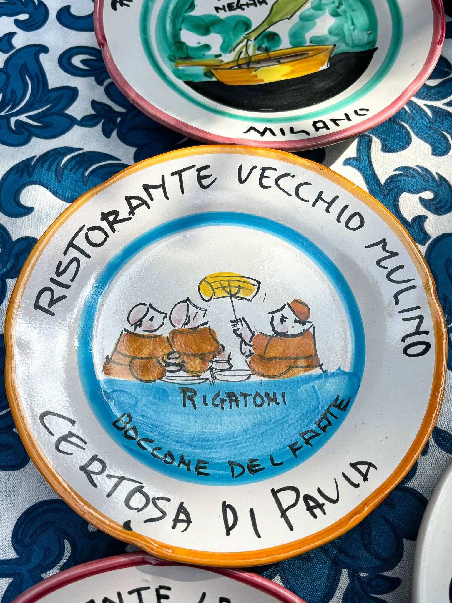Vintage Buon Ricordo Plates | Authentic Italian Restaurant