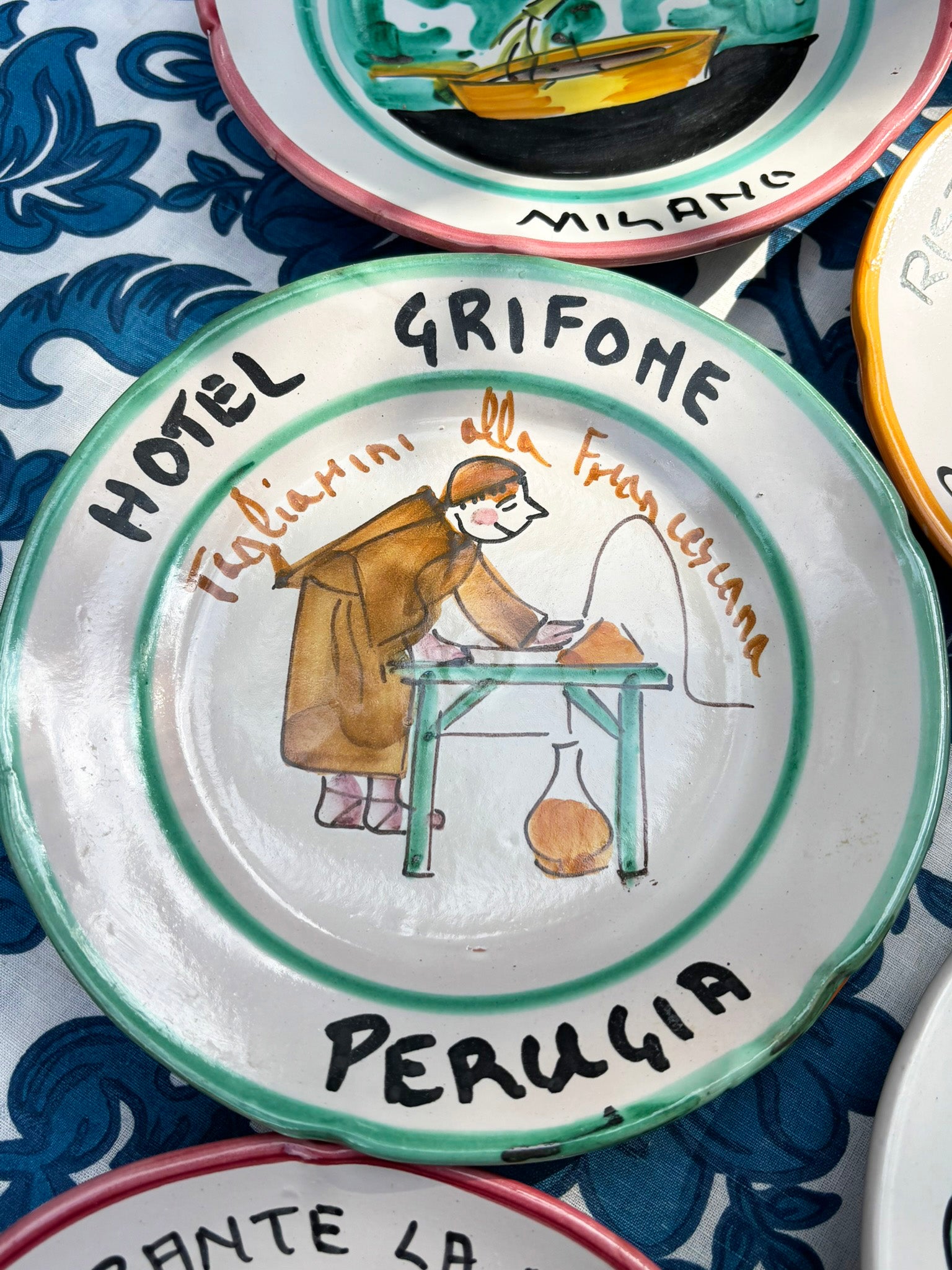 Vintage Buon Ricordo Plates | Authentic Italian Restaurant