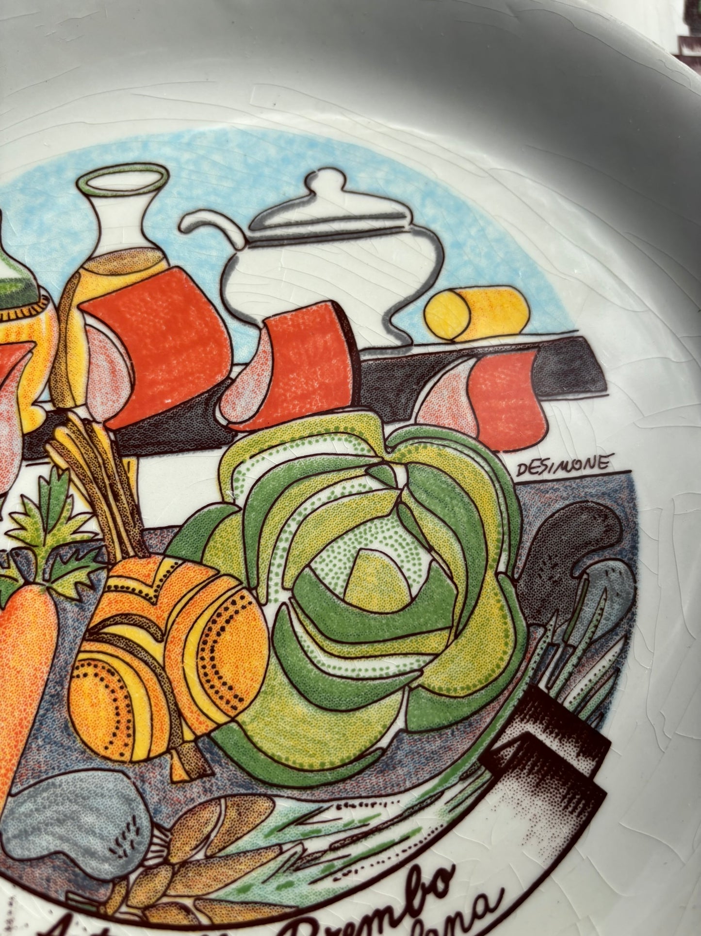 Vintage Autogrill Plate by De Simone - Brembo Spezzatino all'Ortolano