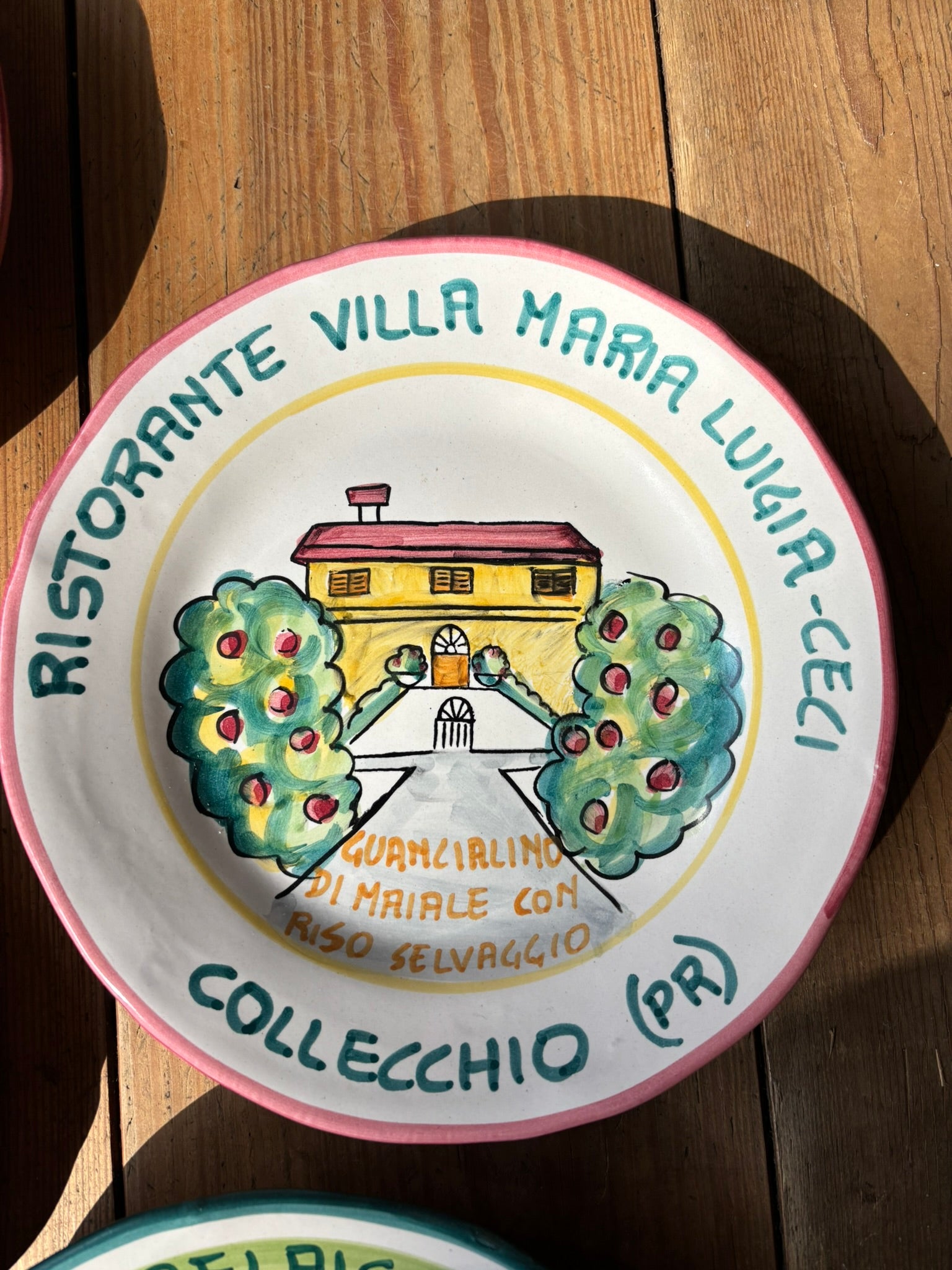 Buon Ricordo Vintage hand painted ceramic plates from Italy, made in the town of Vietri sul Mare on the Almalfi Coast, Italy. ItalianCoocking, ItalianRistorante plates