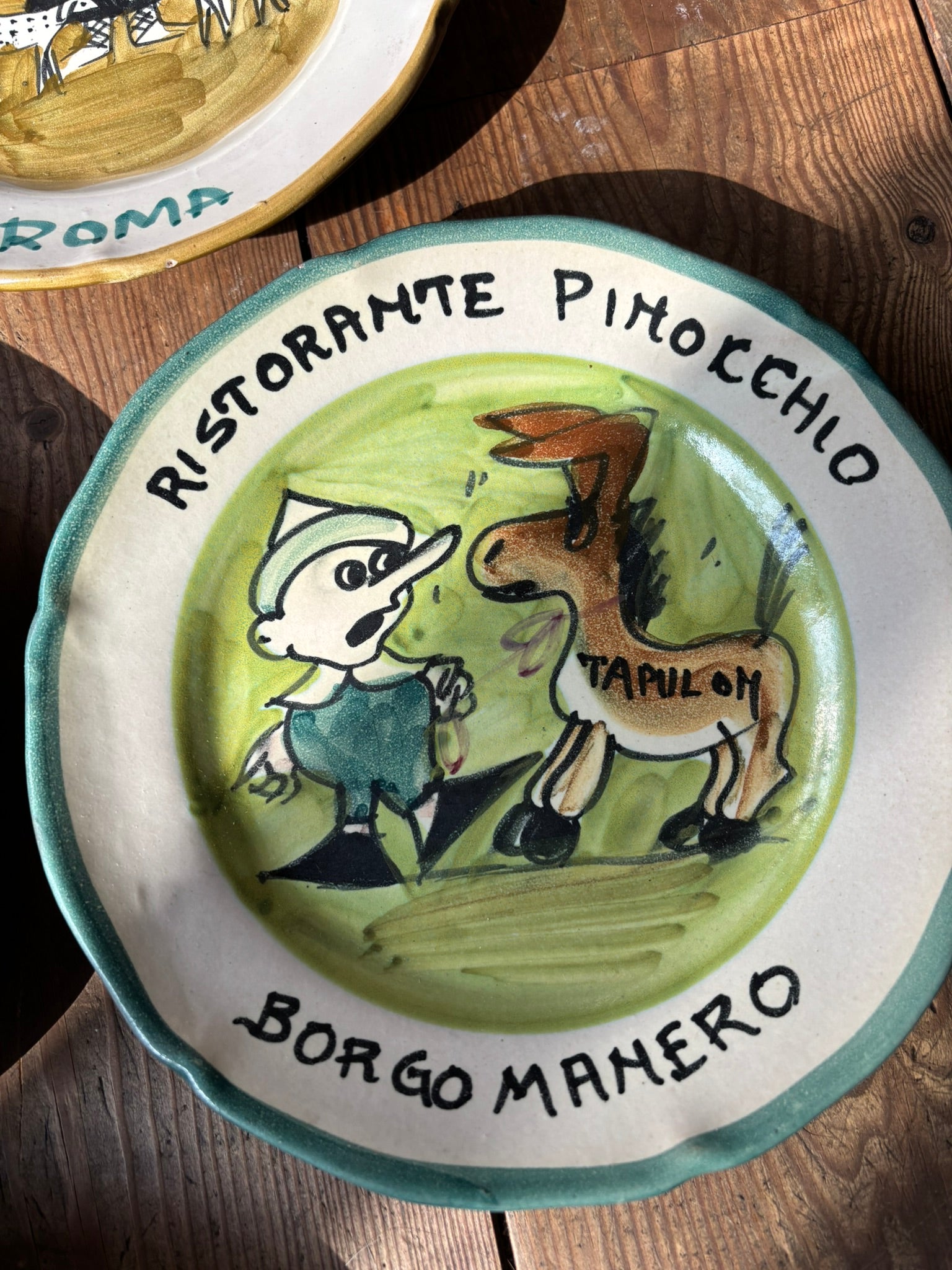 Buon Ricordo Vintage hand painted ceramic plates from Italy, made in the town of Vietri sul Mare on the Almalfi Coast, Italy. ItalianCoocking, ItalianRistorante plates