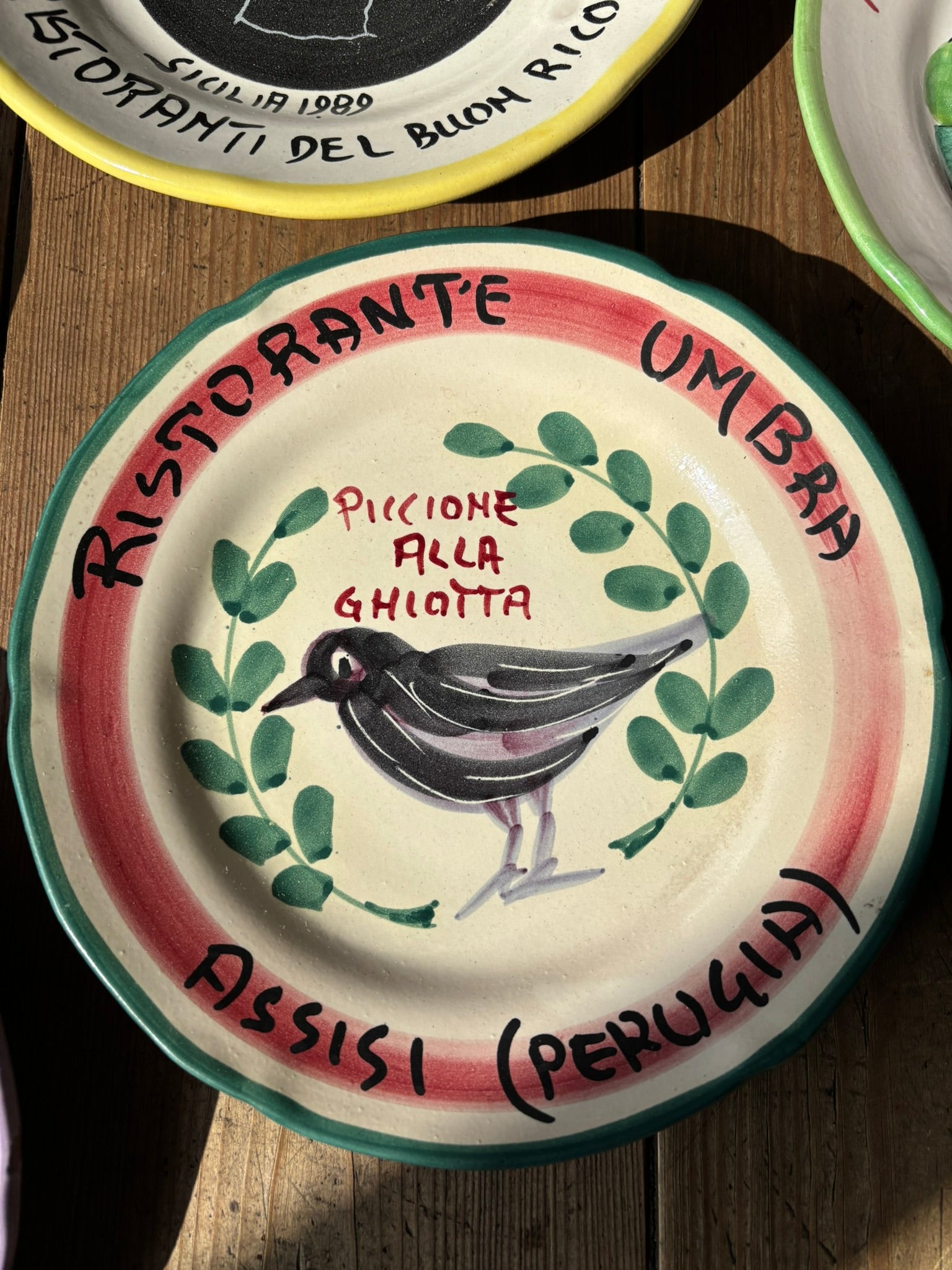 Buon Ricordo Vintage hand painted ceramic plates from Italy, made in the town of Vietri sul Mare on the Almalfi Coast, Italy. ItalianCoocking, ItalianRistorante plates
