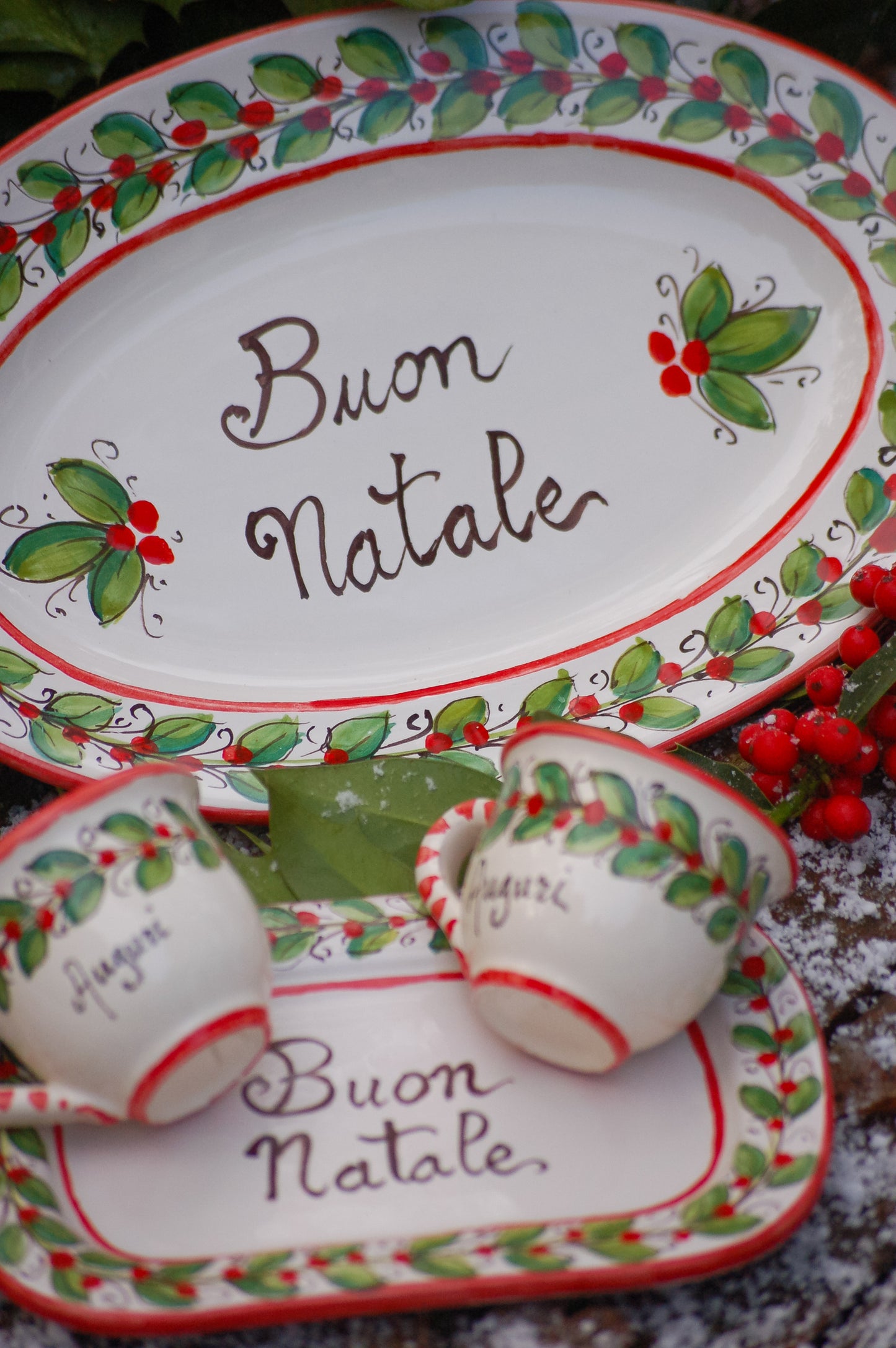 Italian Christmas plate - Buon Natale - handpainted in Sicily, Italian christmas decoration