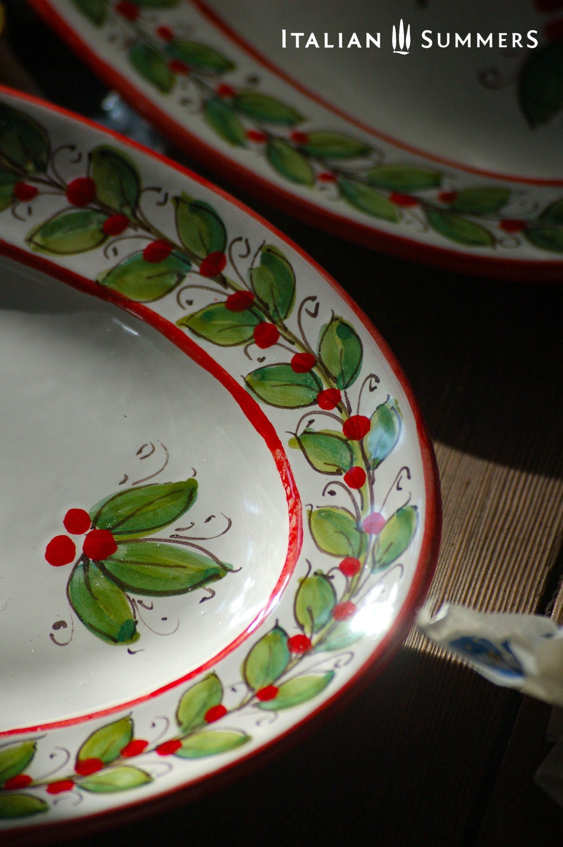 Hand-painted Italian Christmas plate - Buon Natale, Festive Xmas Decor by Italian Summers