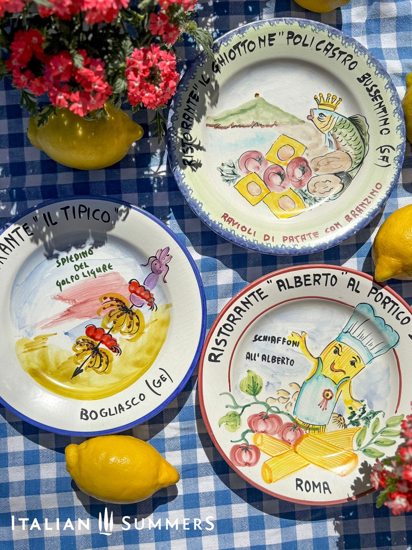 The 1994 "Piatto della Specialità" Collection: A Hand-Painted Culinary Journey Through Italy (Set of 3)