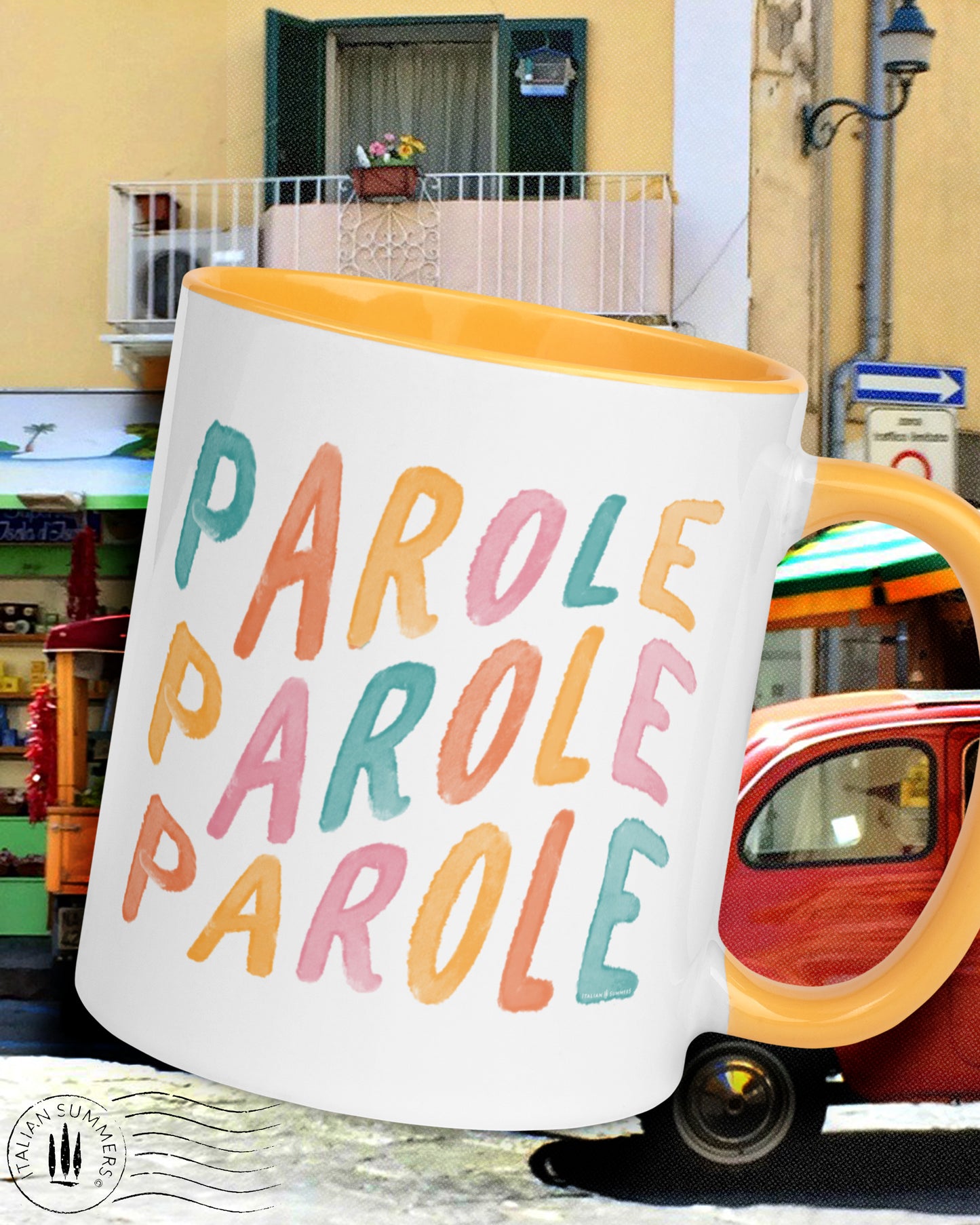 Italy inspired mug Parole, Parole, Parole by Italian Summers