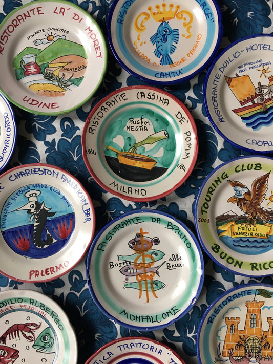Italian vintage restaurant plates, Buon Ricordo plates, Italian Vintage Vietri plates, Updated 02.03.25