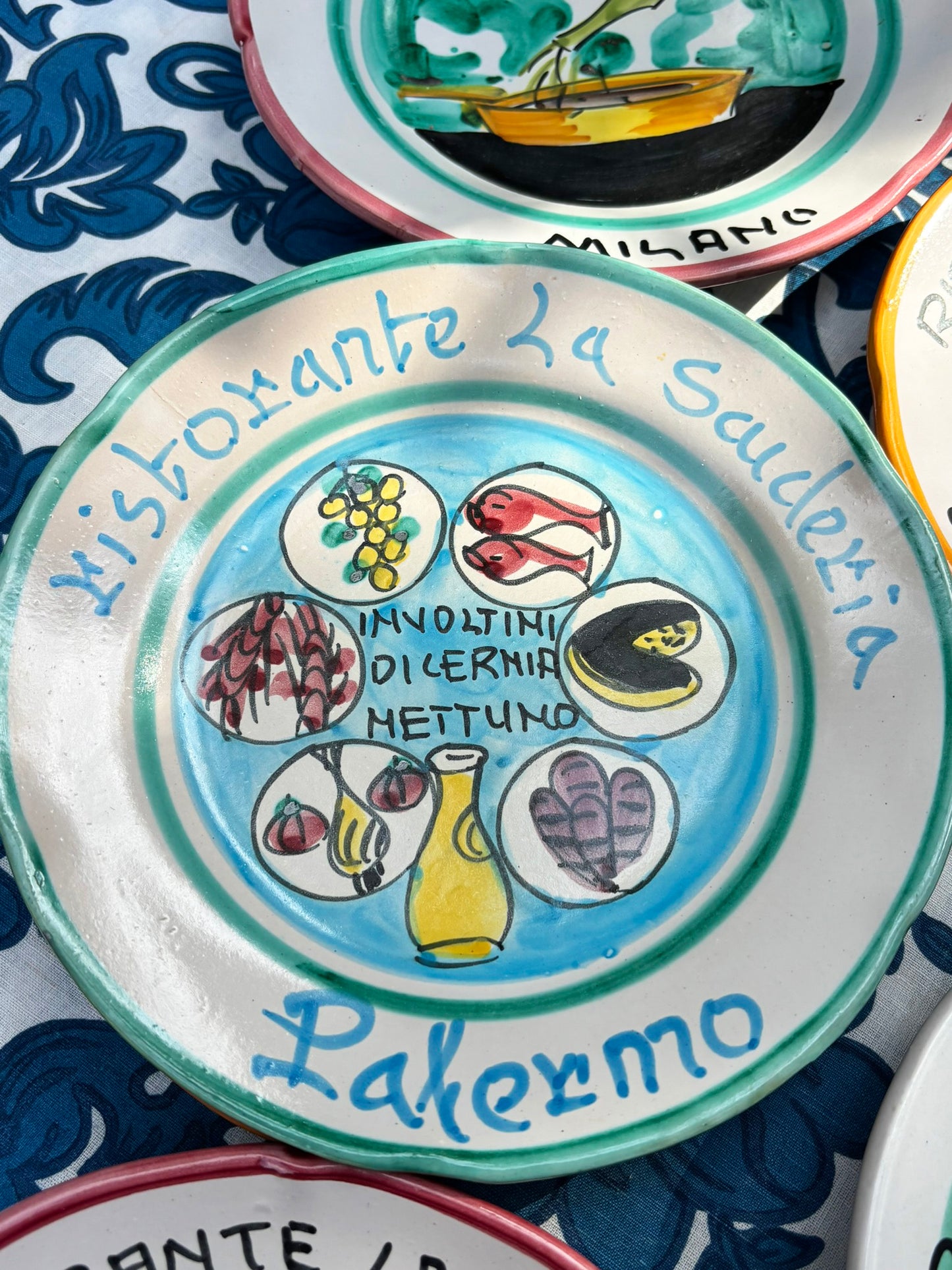Vintage Italian Restaurant Plates – Authentic Buon Ricordo Ceramics from Vietri sul Mare