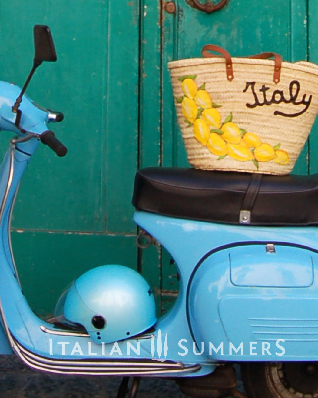 This large straw bag ITALY LEMONS with hand-painted Amalfi lemon appliques and an embroidered "Italy" quote. Designed and sold by Italian summers This straw bag is made to order.