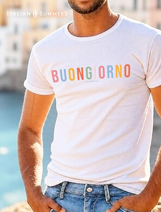T-Shirt BUONGIORNO – Italian Good Morning – Gelato Colors