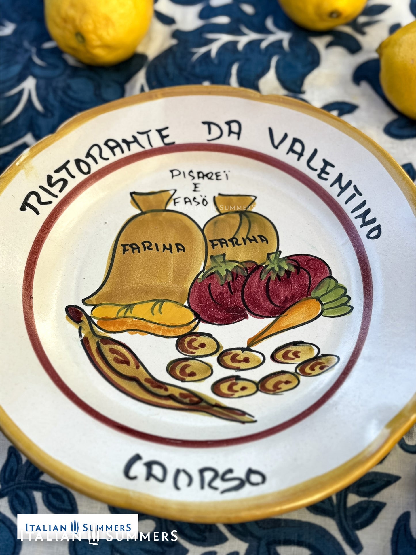 Vintage Italian Restaurant Plates – Authentic Buon Ricordo Ceramics from Vietri NEW IN 15-3