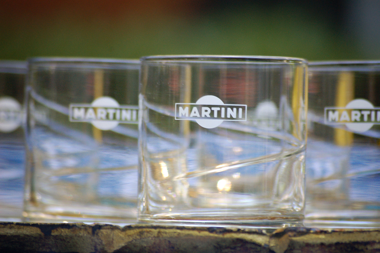 Vintage Martini Rosso Glasses | Swirl Textured Italian Barware, Set of 6, original 1993 box