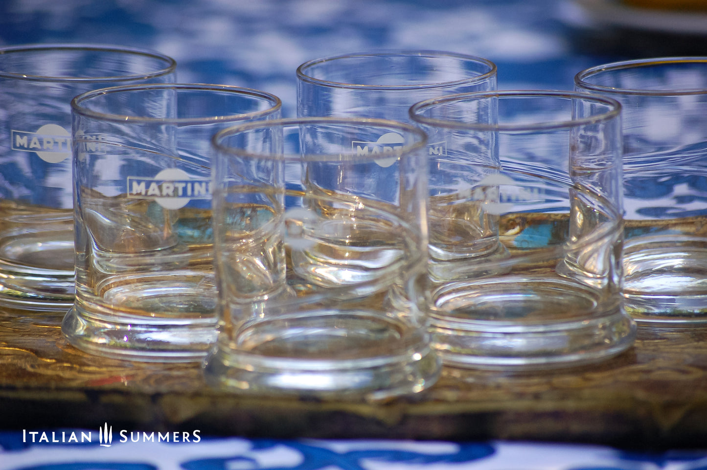 Vintage Martini Rosso Glasses | Swirl Textured Italian Barware, Set of 6, original 1993 box