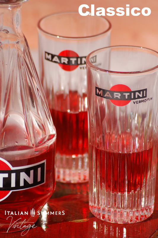 Vintage  1960s Martini glasses set of six, Italy barware, Italian glassware, Dolce Vita cocktail glasses with serving carafe