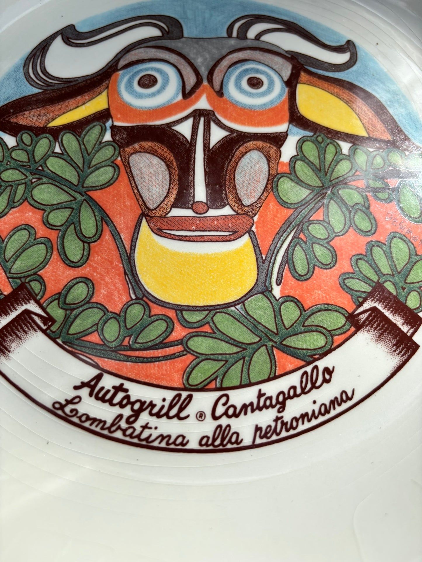 Vintage Autogrill plate by De Simone - Cantagallo Lombatina alla Petroniana