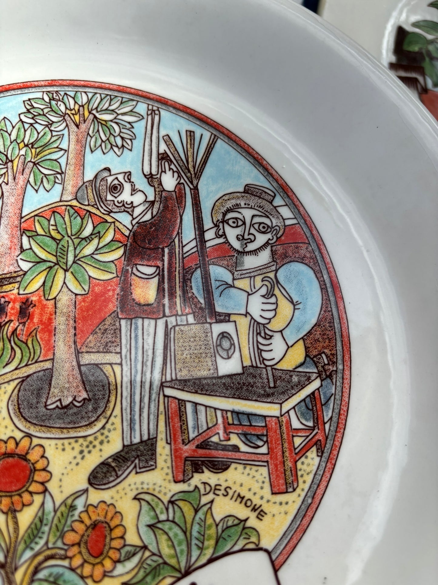 Vintage Autogrill plate by De Simone - Cantagallo Gli Esperimenti di Marconi, 1960s Italian highway memorabilia
