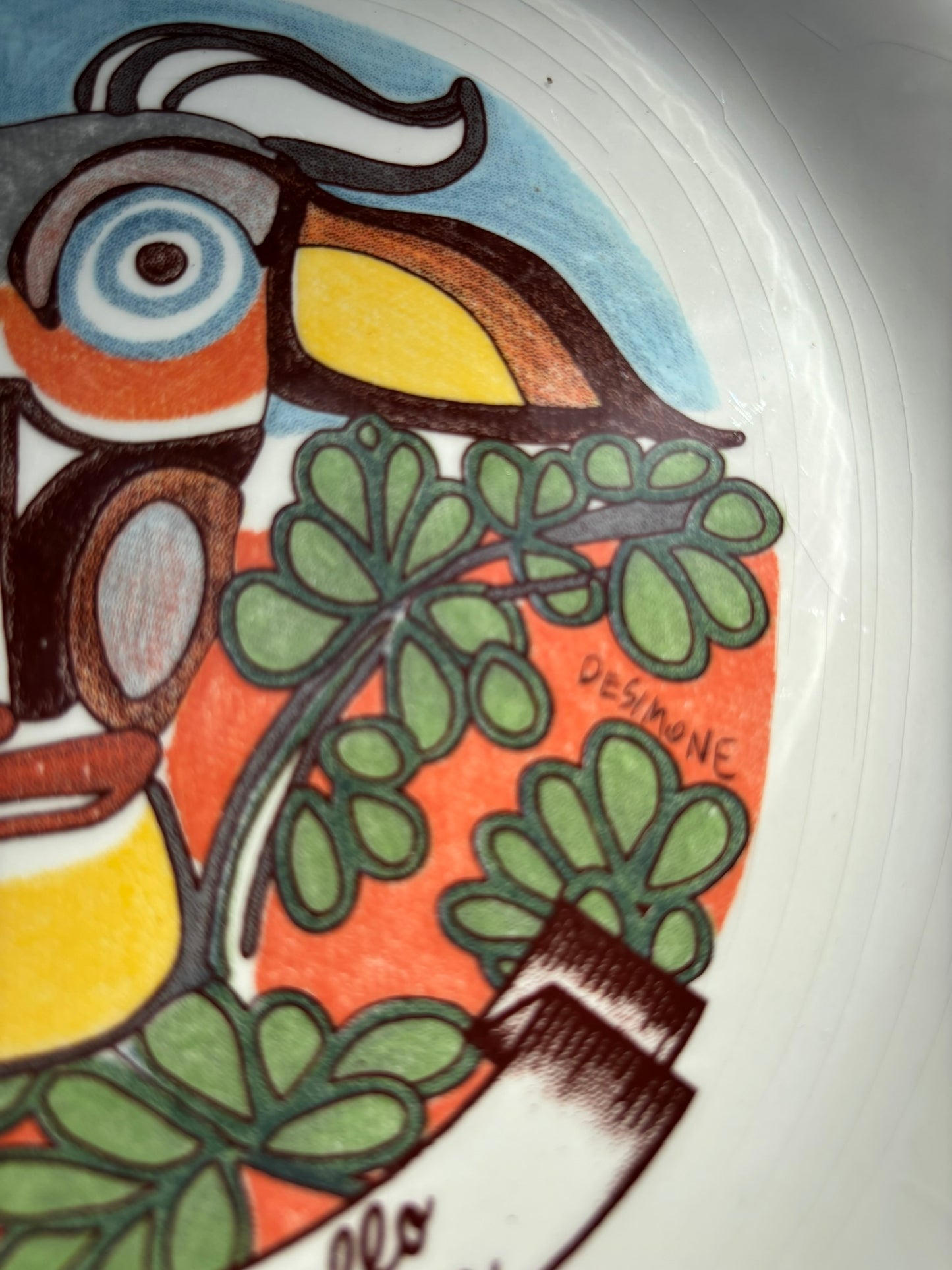 Vintage Autogrill plate by De Simone - Cantagallo Lombatina alla Petroniana, 1960s Italian highway memorabilia
