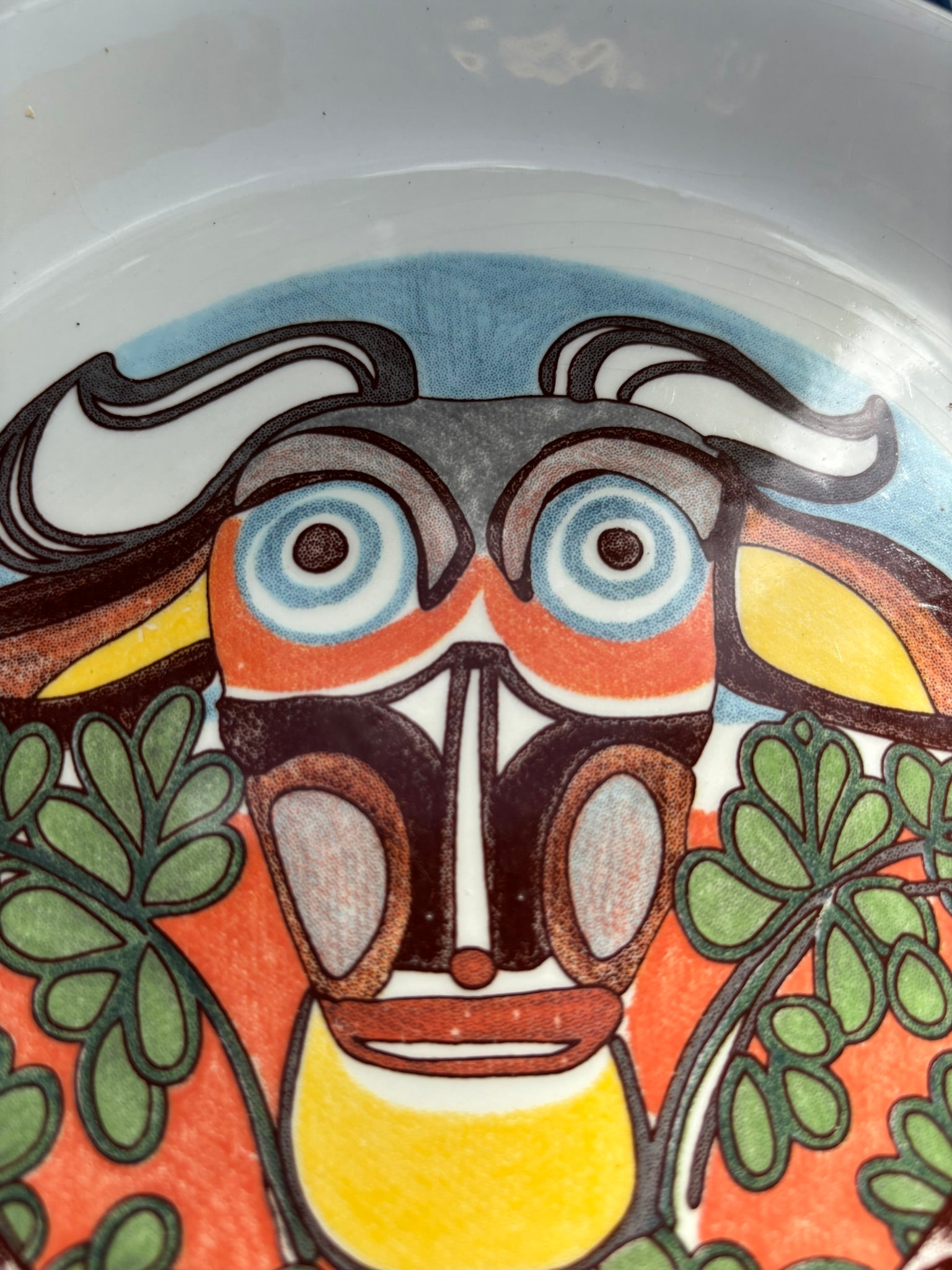 Vintage Autogrill plate by De Simone - Cantagallo Lombatina alla Petroniana, 1960s Italian highway memorabilia