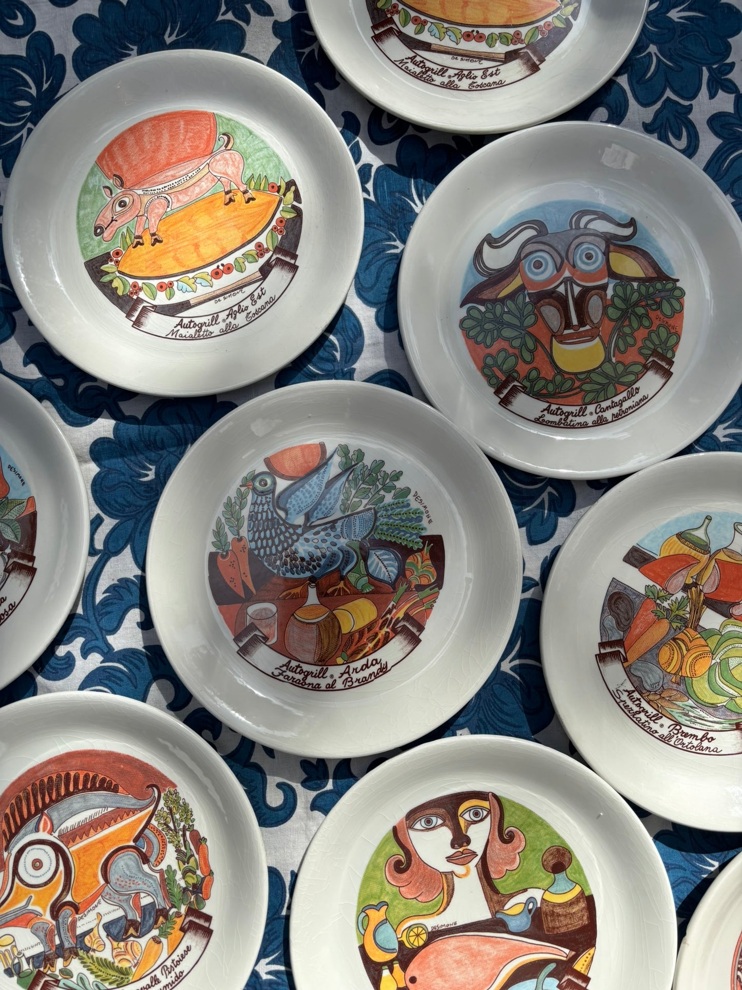 Vintage Autogrill plate by De Simone - Magra Costata di Manzo con Salse, 1960s Italian highway memorabilia
