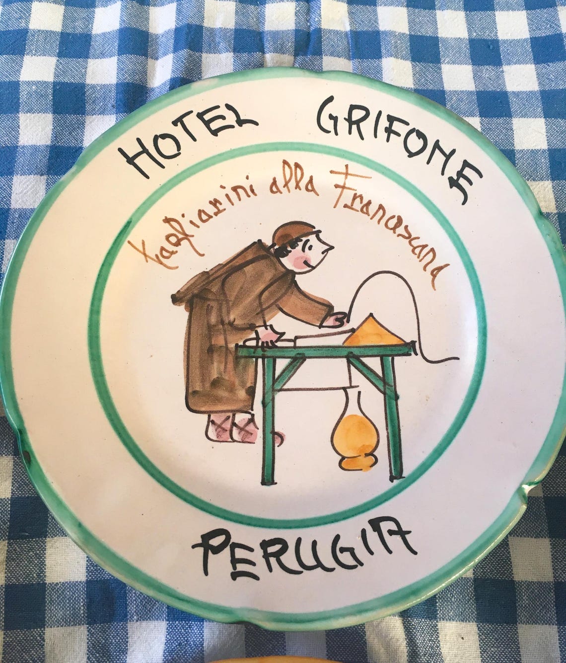 Vintage Italian Restaurant plates Italian Buon Ricordo plates by Italian Summers