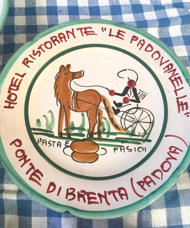 Vintage Italian Restaurant plates Italian Buon Ricordo plates by Italian Summers