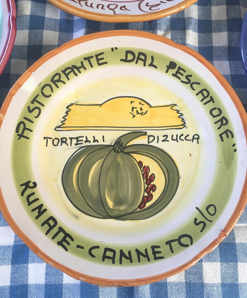 Vintage Italian Restaurant plates Italian Buon Ricordo plates by Italian Summers