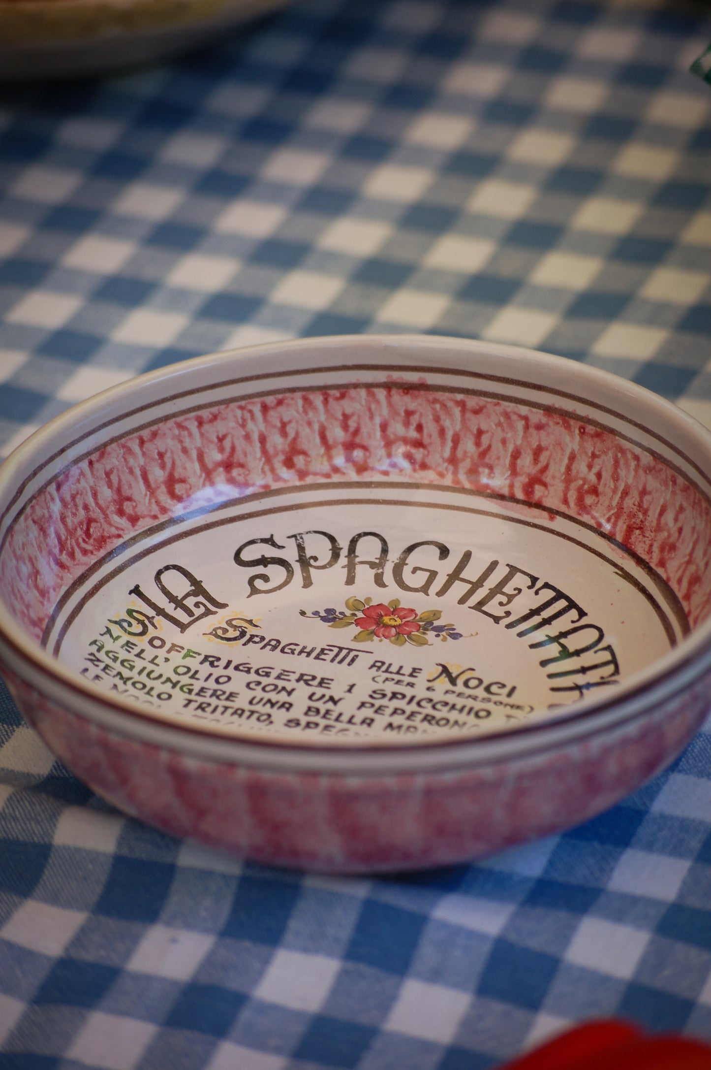 Set of 2 vintage ceramic bowls - plates with Italian recipe