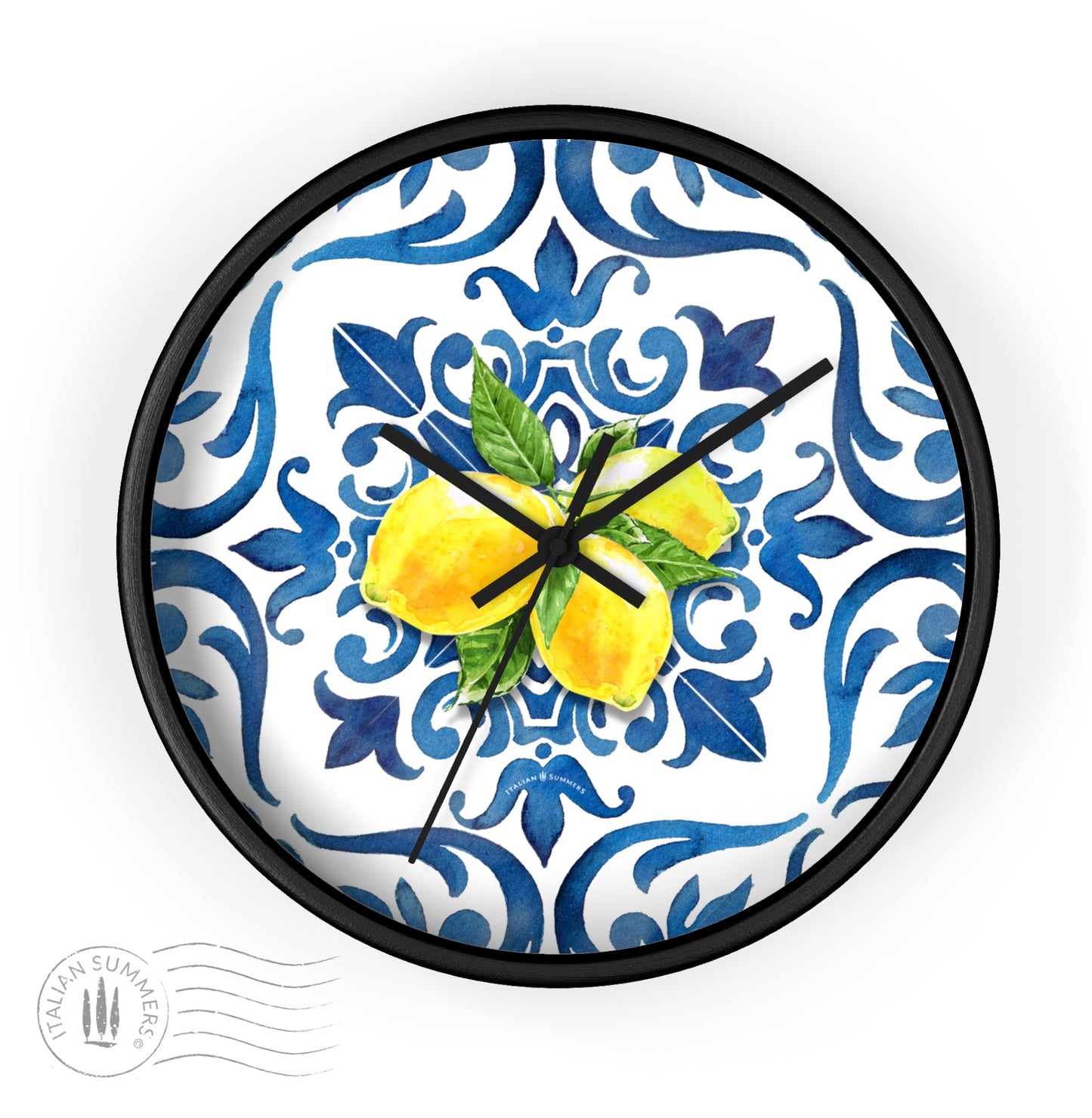  Whether you're a fan of maiolica blue tiles, Sorrento lemons, or both, this clock is sure to be the perfect addition to any room. 