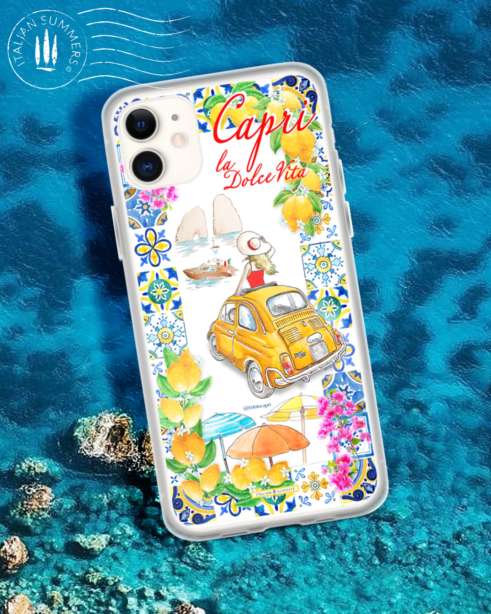 iPhone Case CAPRI la DOLCE VITA Capri Island Italian tiles Isola dell Amore