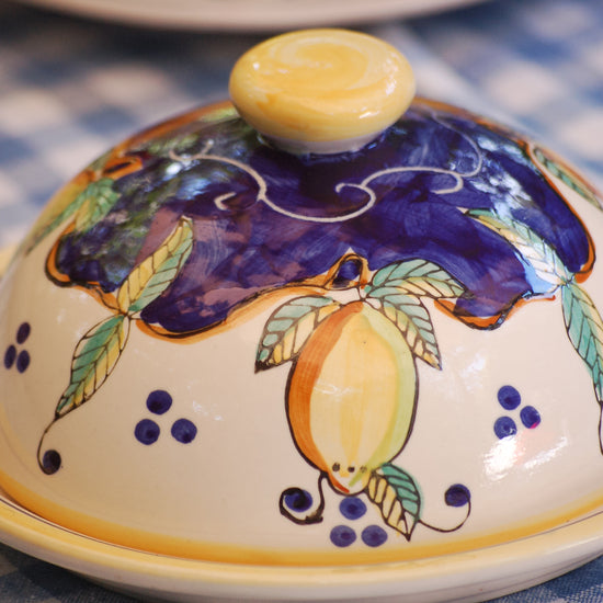 Vintage ceramic butter dish - cheese dish from Vietri, Amalfi Coast ceramic video 