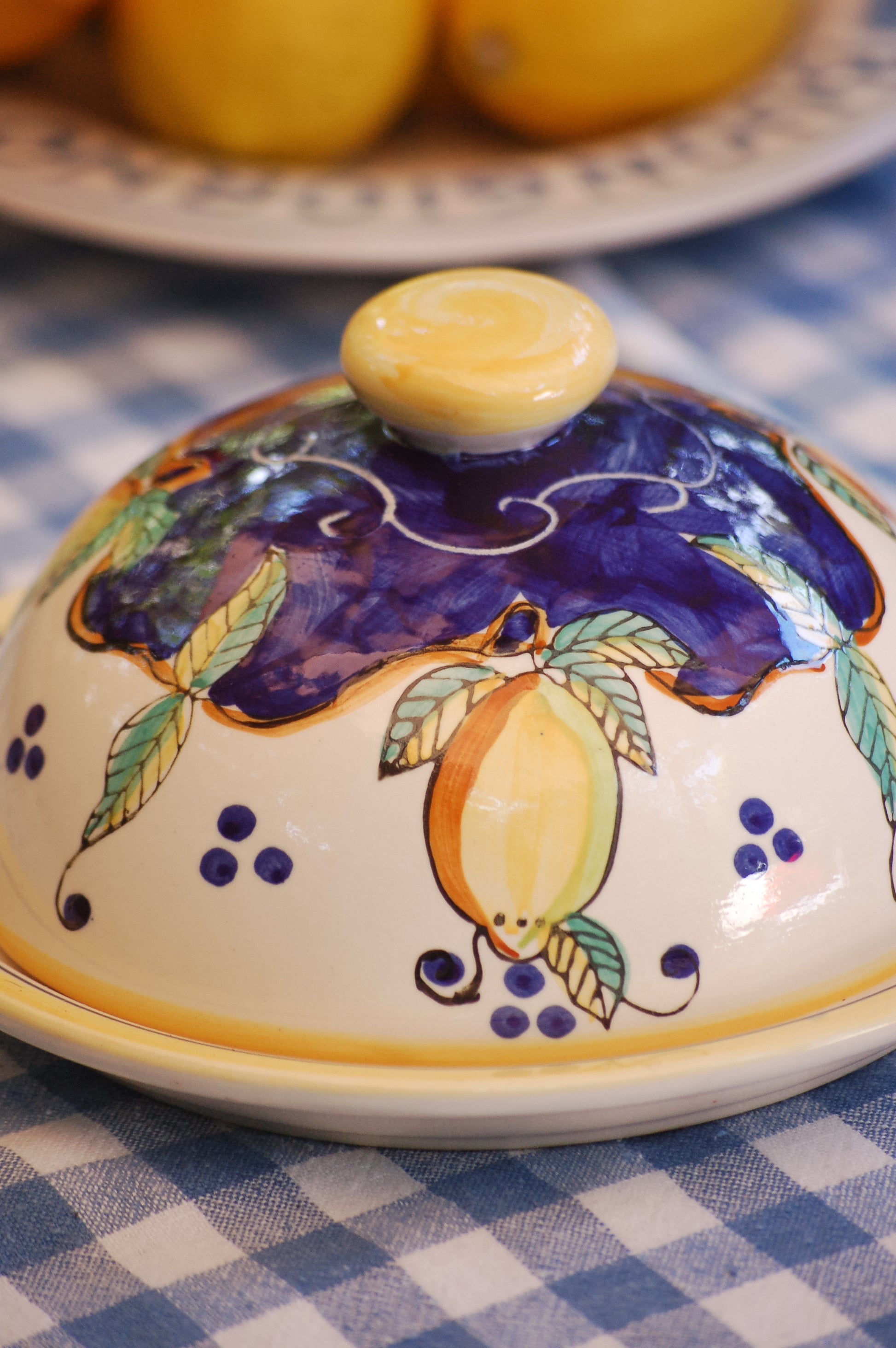 Vintage ceramic butter dish - cheese dish from Vietri, Amalfi Coast ceramic video 