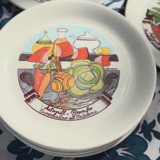 Vintage Autogrill plate by De Simone - Cantagallo Gli Esperimenti di Marconi, 1970s Italian highway memorabilia