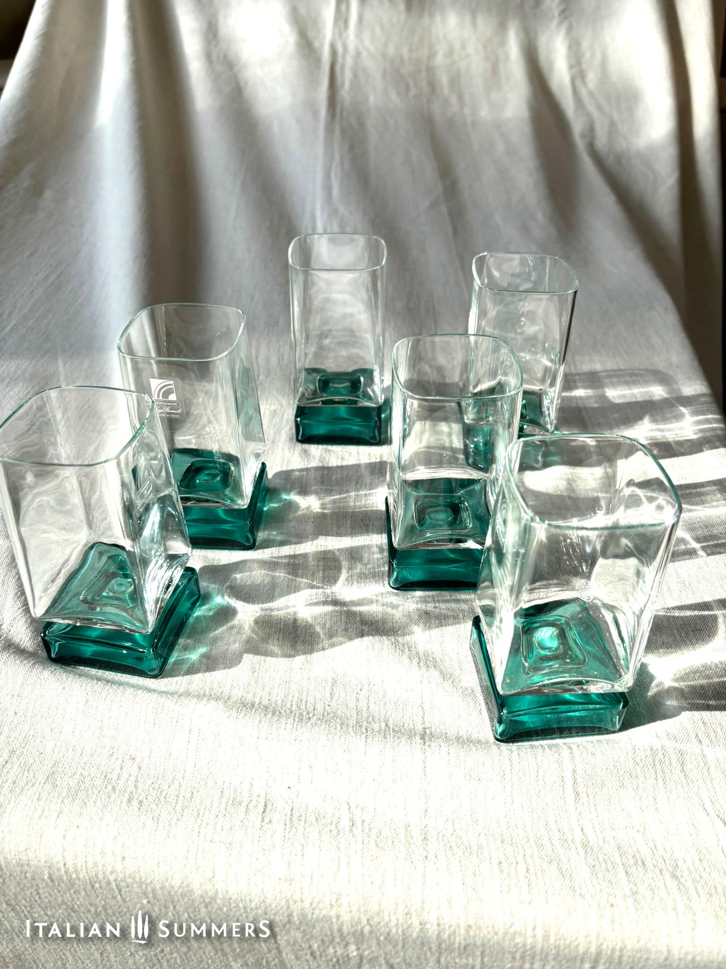 Vintage Italian  glass tumblers : Luigi Bormioli Monet Series, Set of 6