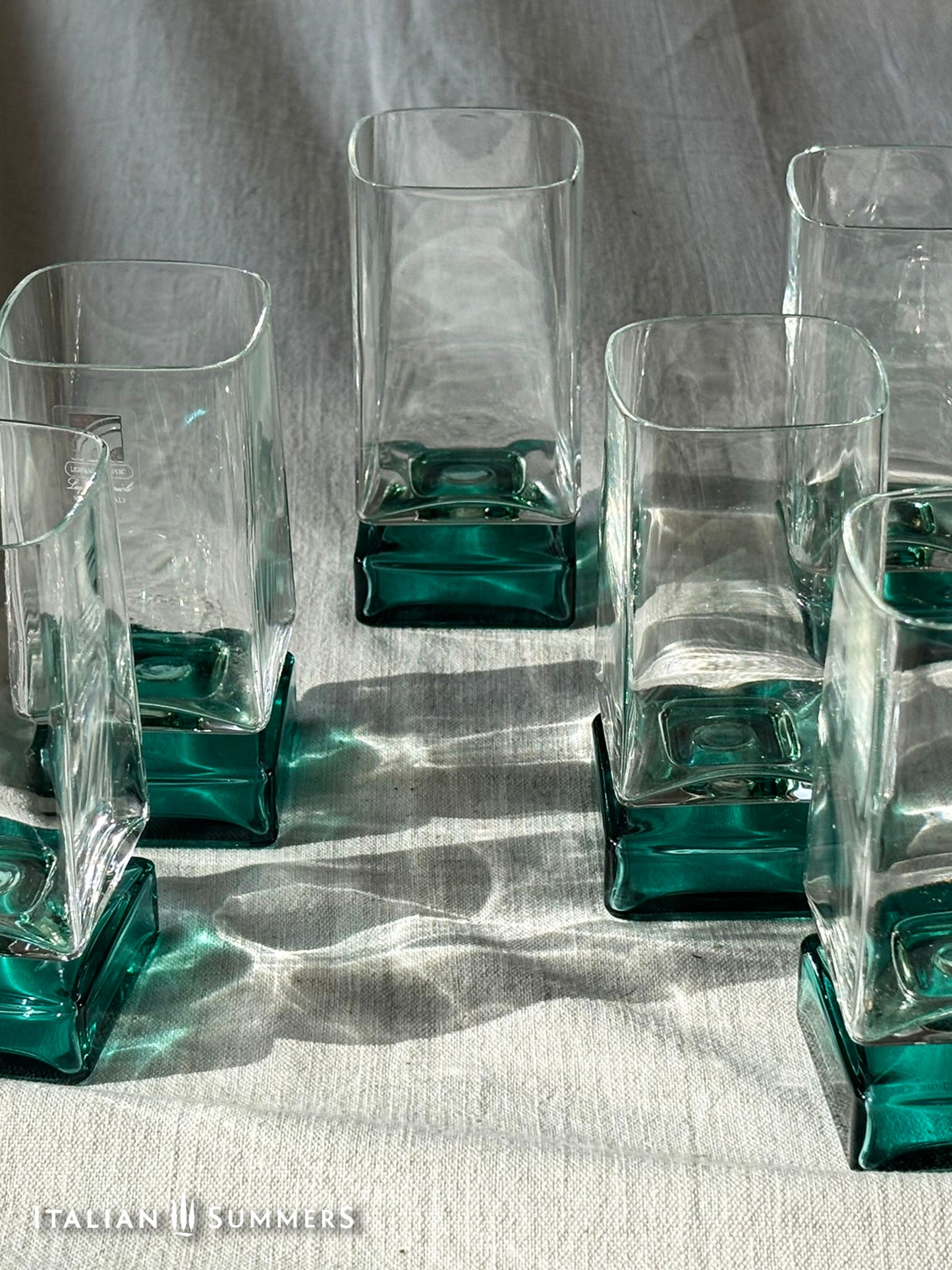 Vintage Italian  glass tumblers : Luigi Bormioli Monet Series, Set of 6