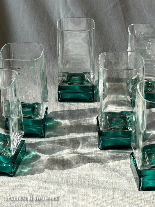 Vintage Italian  glass tumblers : Luigi Bormioli Monet Series, Set of 6