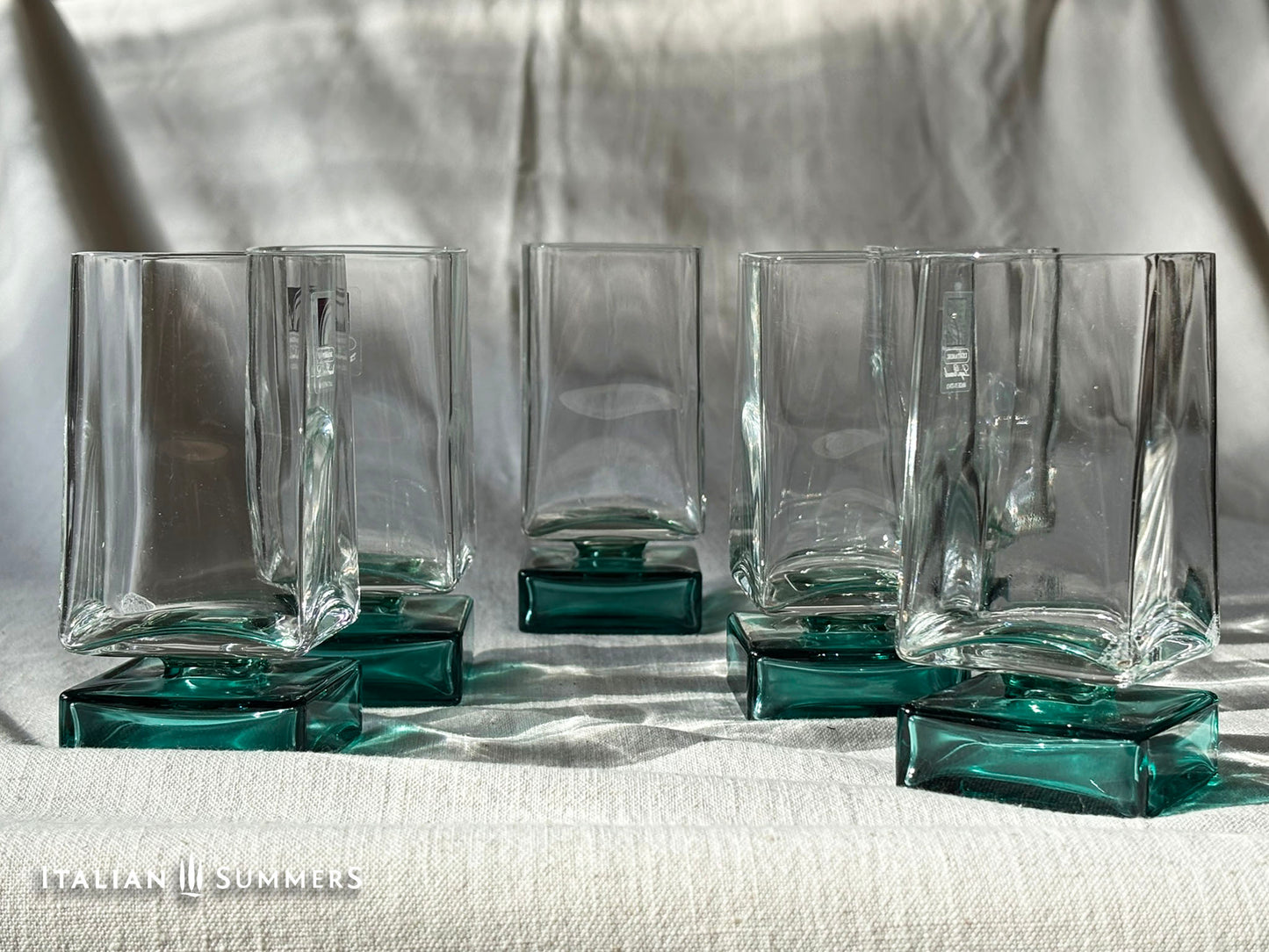 Vintage Italian  glass tumblers : Luigi Bormioli Monet Series, Set of 6
